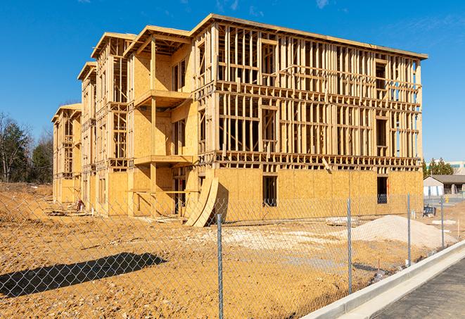 a snapshot of temporary chain link fences protecting a large construction project from unauthorized access in Calistoga